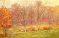 秋の雨の印象派の風景ジュリアン オールデン ウィアーの森の森